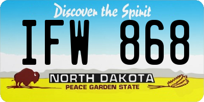 ND license plate IFW868