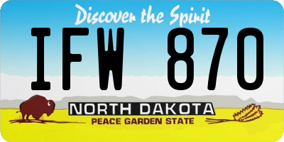 ND license plate IFW870