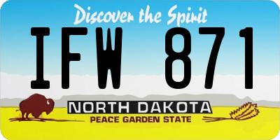 ND license plate IFW871