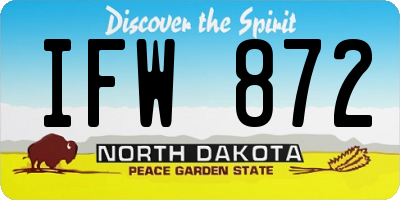 ND license plate IFW872