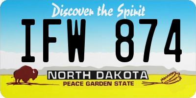 ND license plate IFW874
