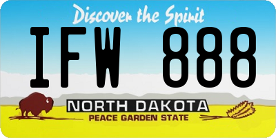 ND license plate IFW888