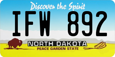 ND license plate IFW892