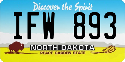 ND license plate IFW893