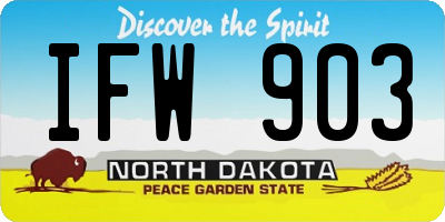 ND license plate IFW903