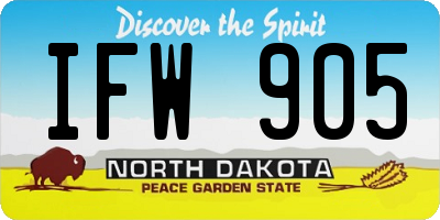 ND license plate IFW905