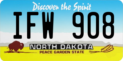 ND license plate IFW908