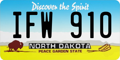 ND license plate IFW910