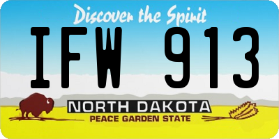 ND license plate IFW913