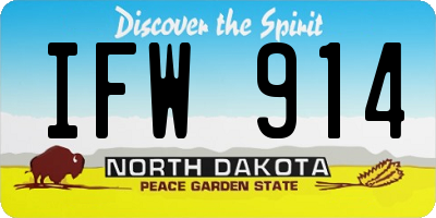 ND license plate IFW914