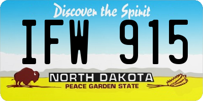 ND license plate IFW915