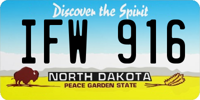 ND license plate IFW916