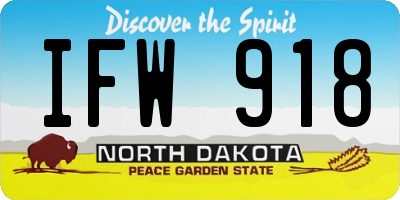 ND license plate IFW918
