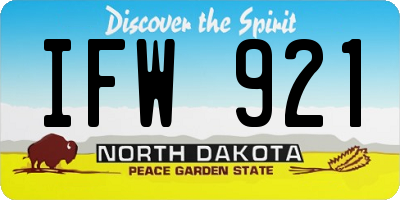 ND license plate IFW921