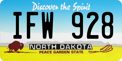 ND license plate IFW928