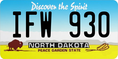 ND license plate IFW930