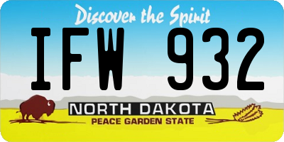 ND license plate IFW932