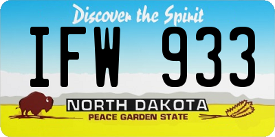 ND license plate IFW933