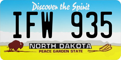 ND license plate IFW935