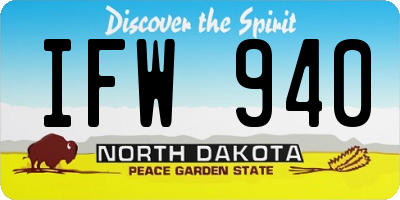 ND license plate IFW940