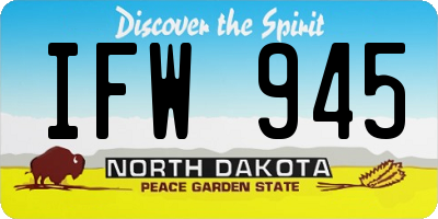 ND license plate IFW945