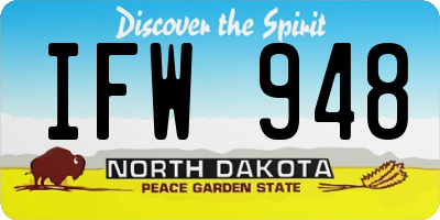 ND license plate IFW948