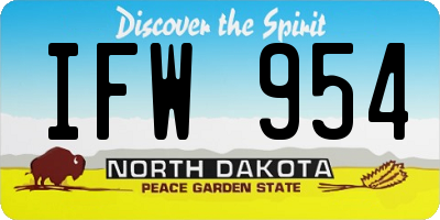 ND license plate IFW954
