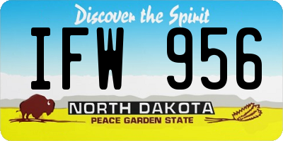 ND license plate IFW956