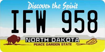 ND license plate IFW958