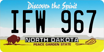 ND license plate IFW967