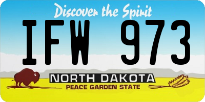 ND license plate IFW973