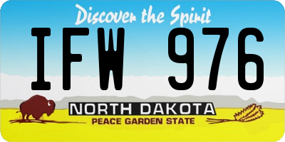 ND license plate IFW976