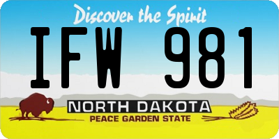 ND license plate IFW981