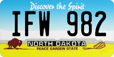 ND license plate IFW982