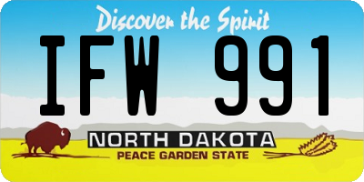 ND license plate IFW991