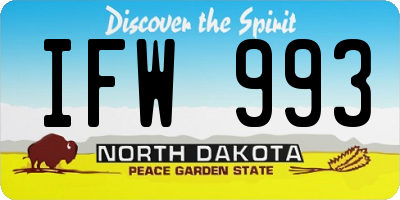 ND license plate IFW993