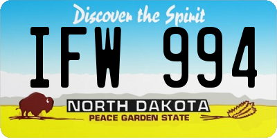 ND license plate IFW994