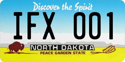 ND license plate IFX001