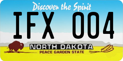 ND license plate IFX004