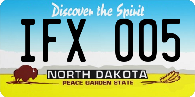 ND license plate IFX005