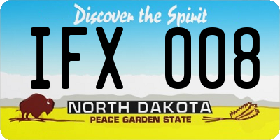 ND license plate IFX008