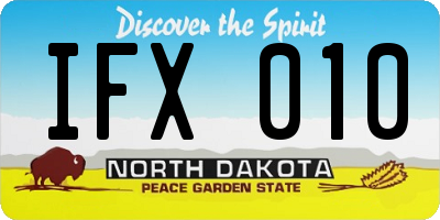 ND license plate IFX010