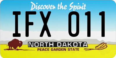 ND license plate IFX011