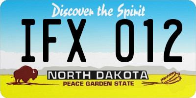 ND license plate IFX012