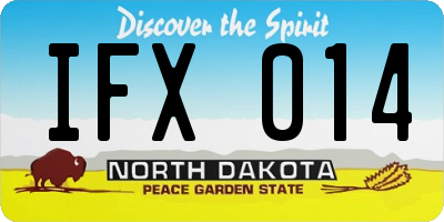 ND license plate IFX014