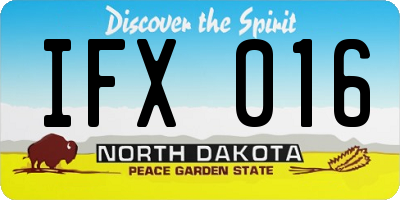 ND license plate IFX016
