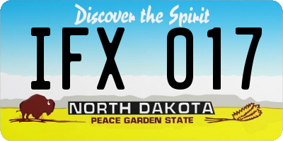 ND license plate IFX017