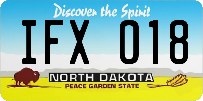 ND license plate IFX018