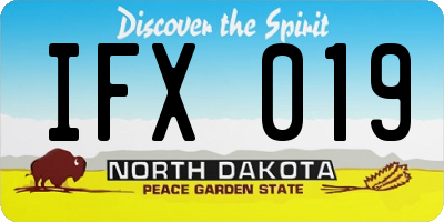 ND license plate IFX019
