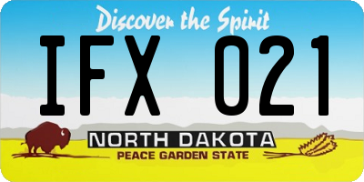 ND license plate IFX021